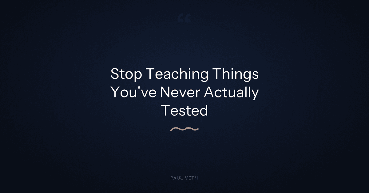 Why Do So Many Coaches Teach Things That Aren't True?
