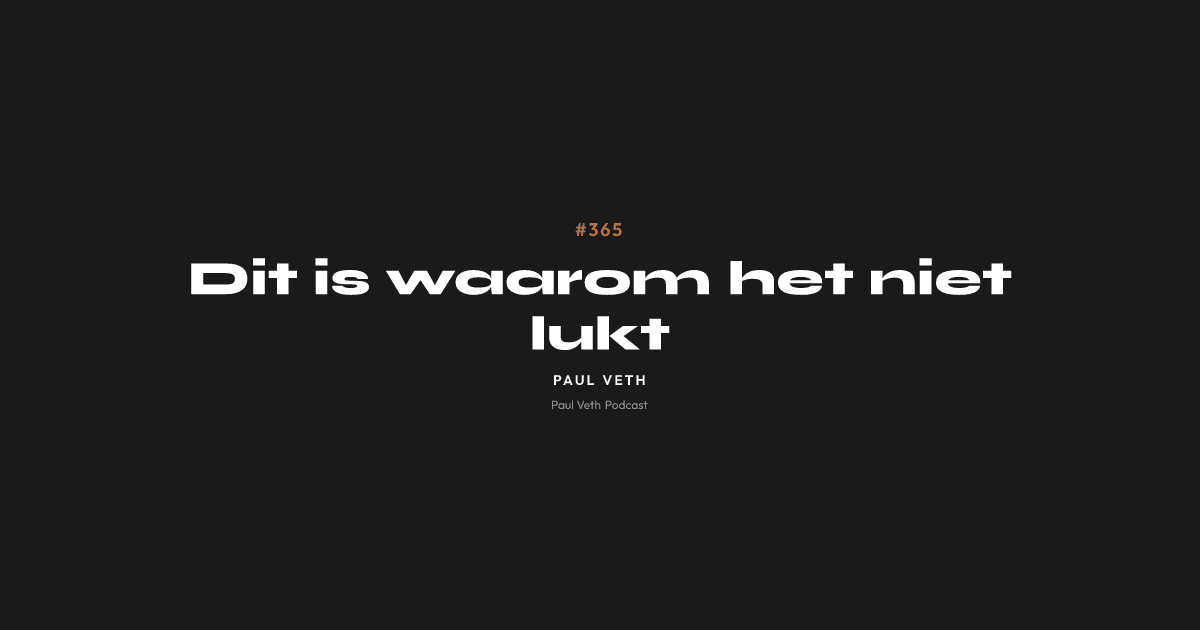 Dit is waarom het niet lukt