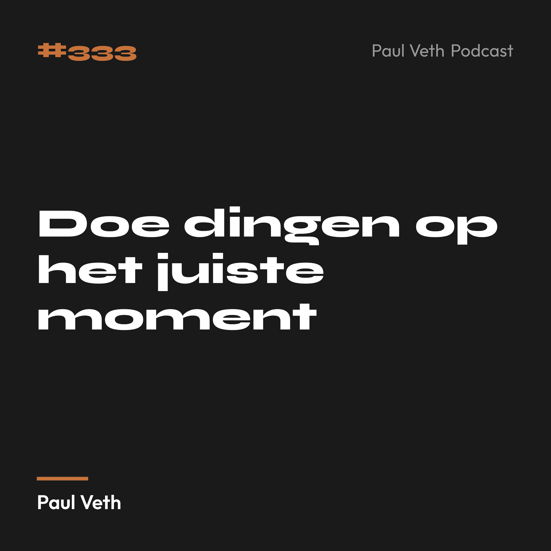 Doe dingen op het juiste moment