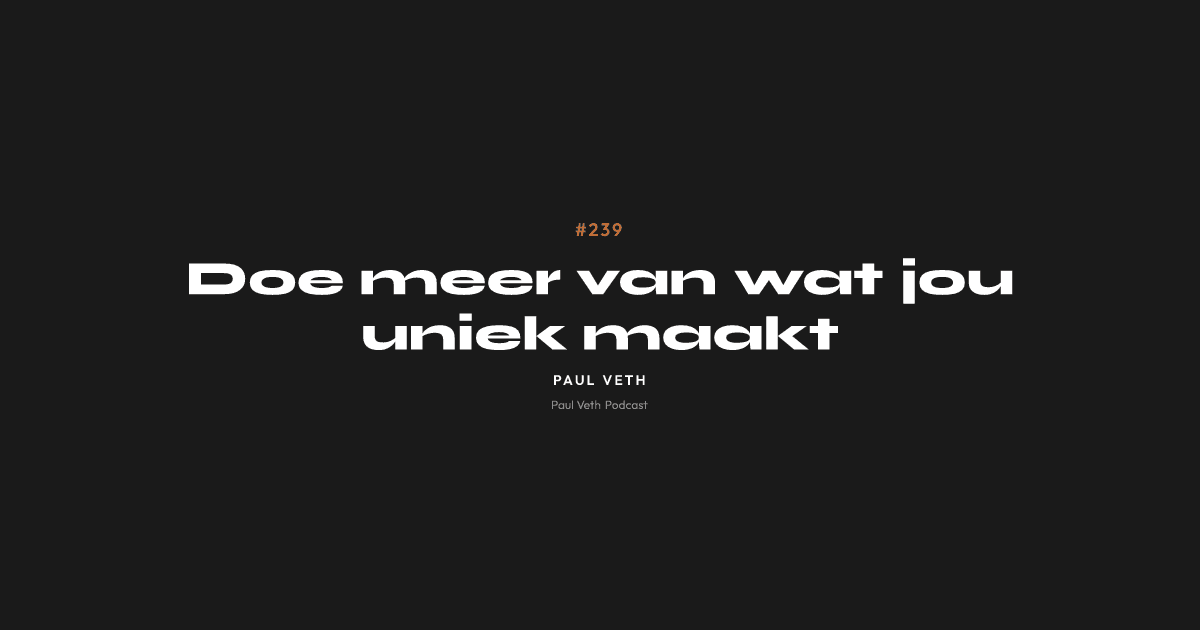 Doe meer van wat jou uniek maakt