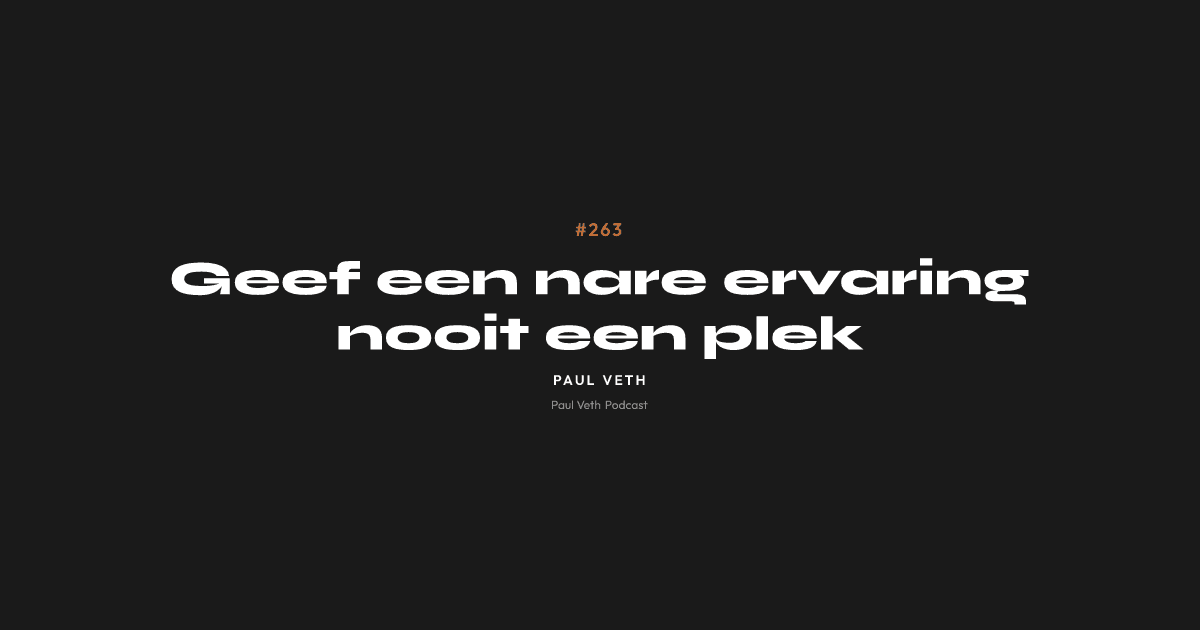 Geef een nare ervaring nooit een plek