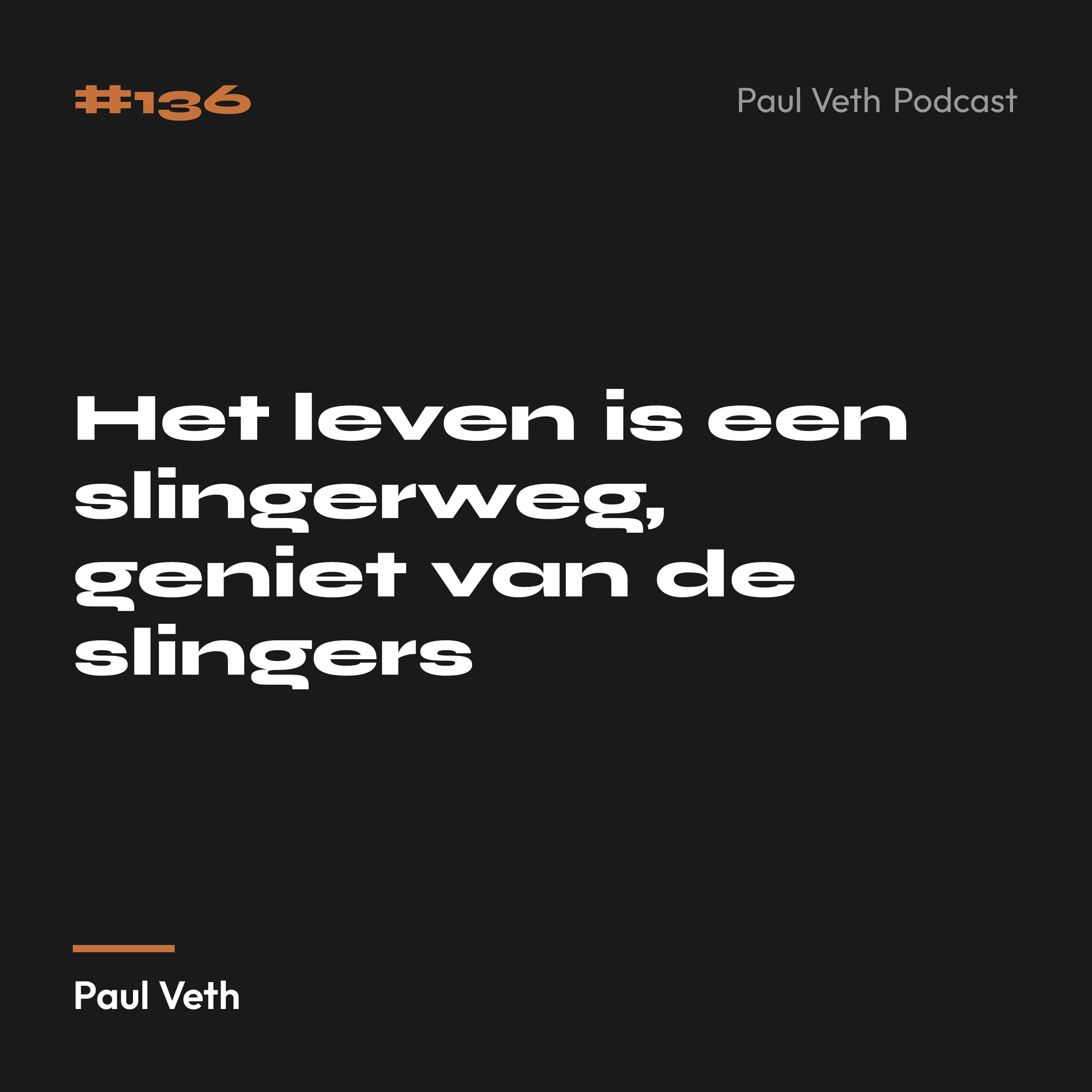Het leven is een slingerweg, geniet van de slingers