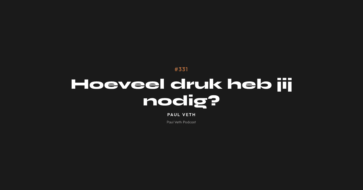 Hoeveel druk heb jij nodig?