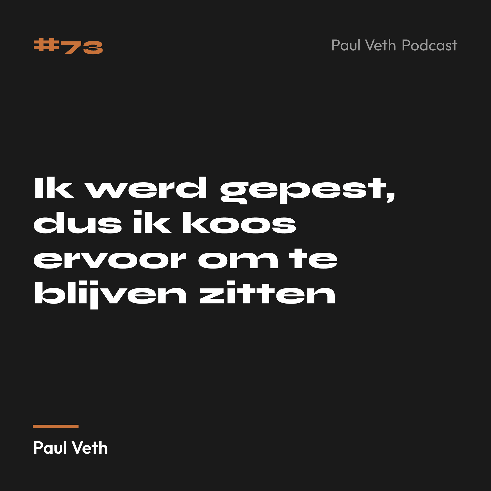 Ik werd gepest, dus ik koos ervoor om te blijven zitten