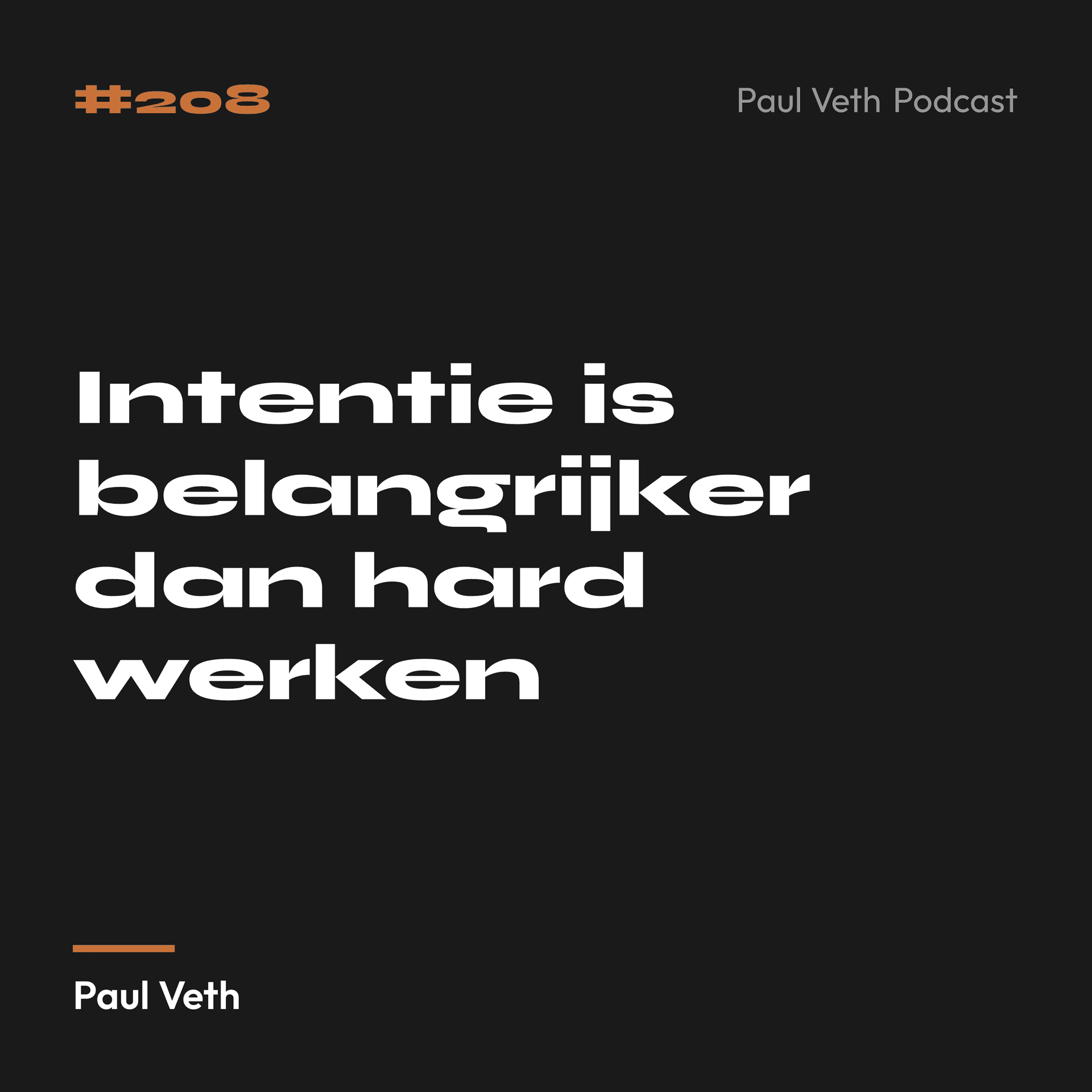 Intentie is belangrijker dan hard werken