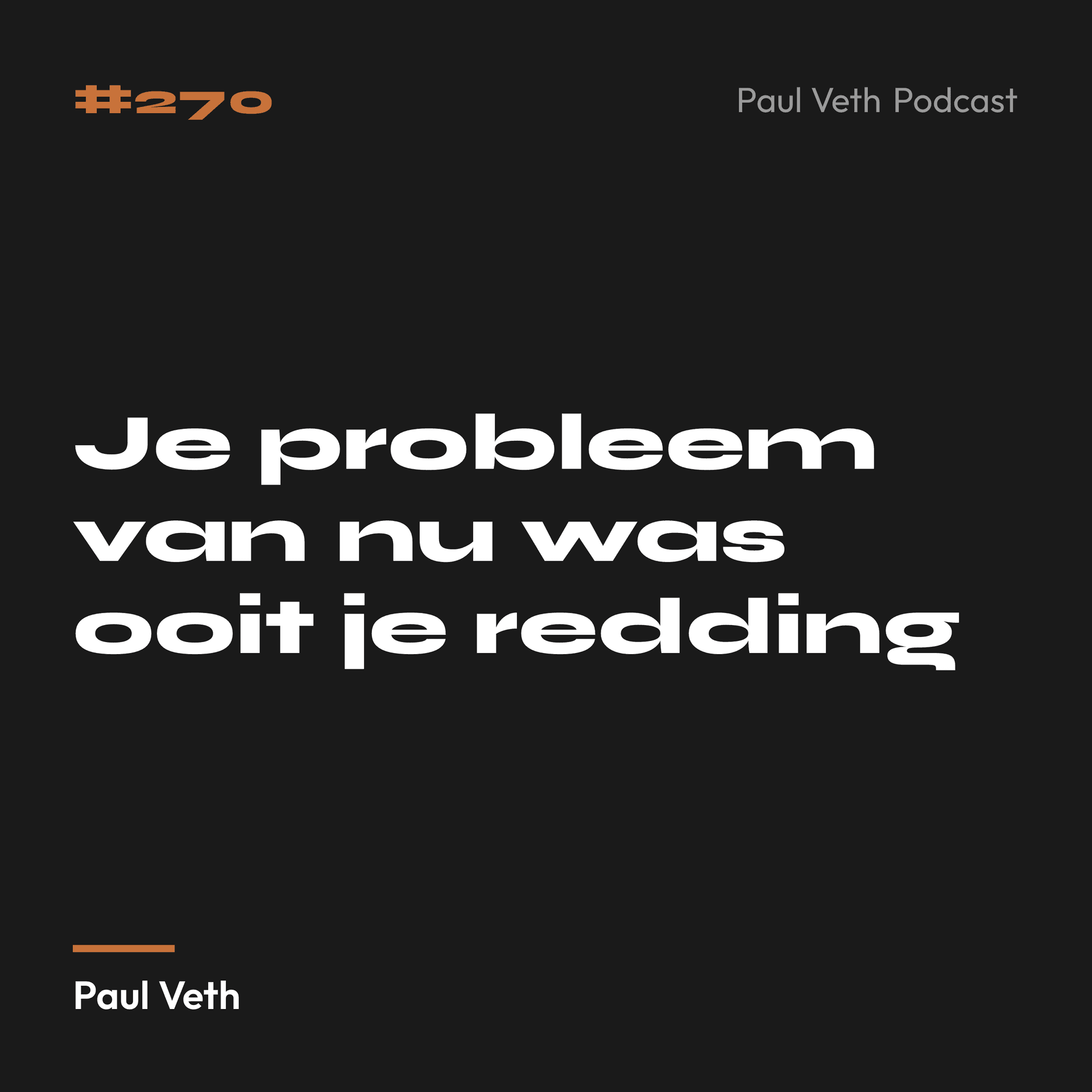 Je probleem van nu was ooit je redding