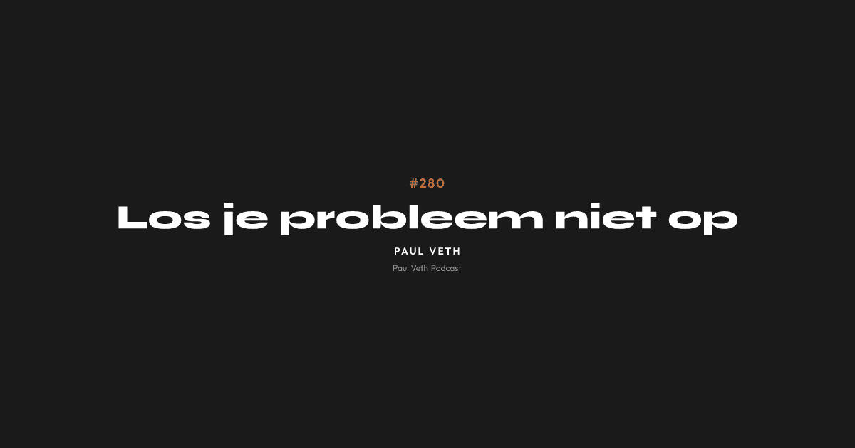 Los je probleem niet op