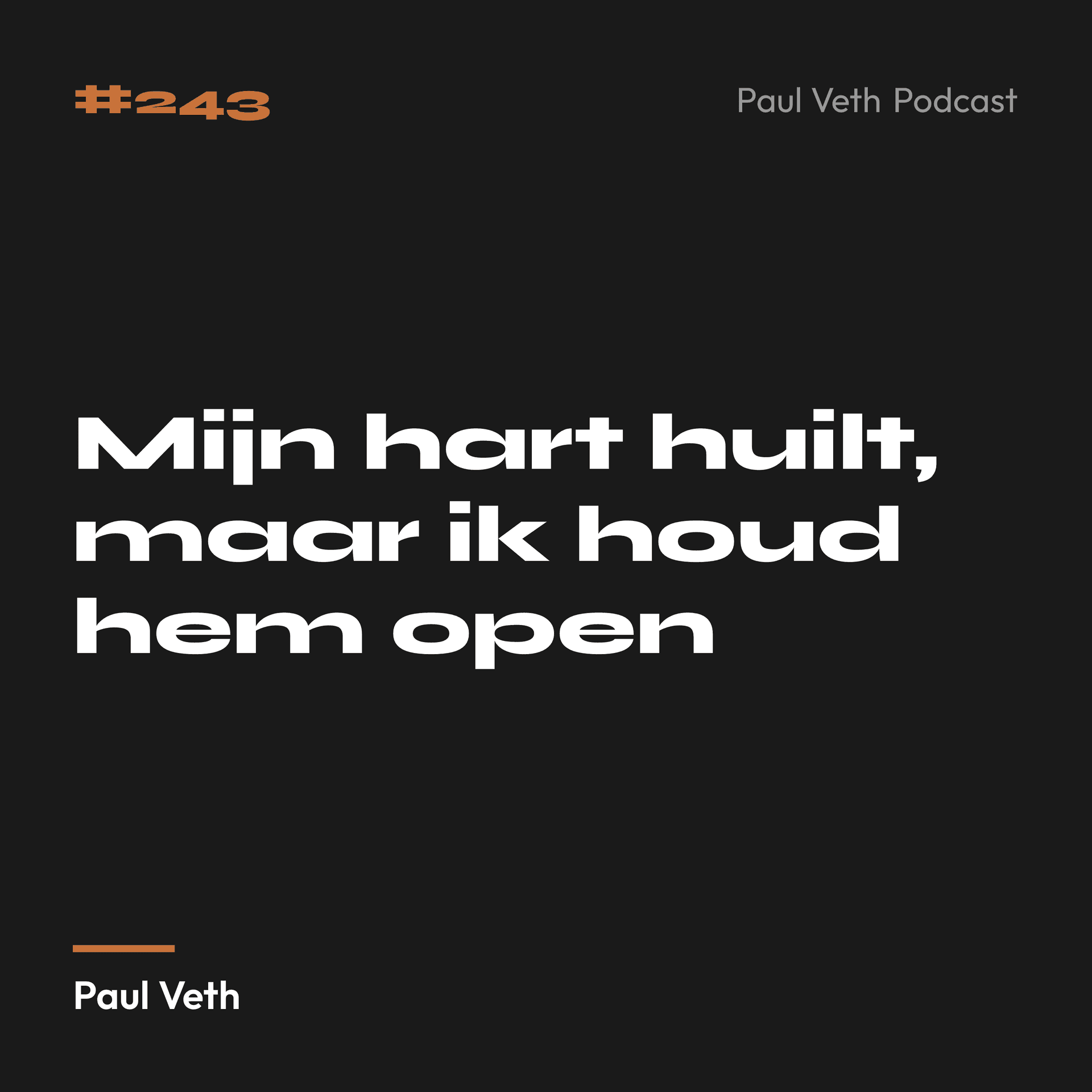 Mijn hart huilt, maar ik houd hem open