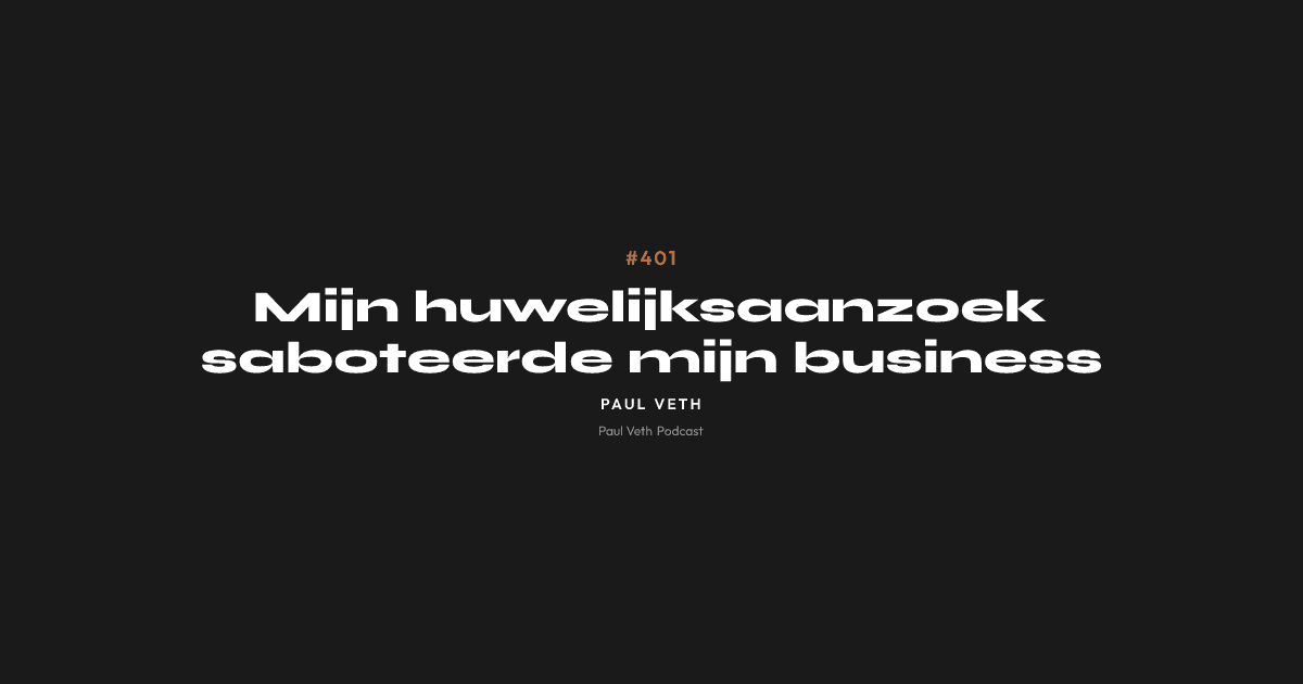 Mijn huwelijksaanzoek saboteerde mijn business