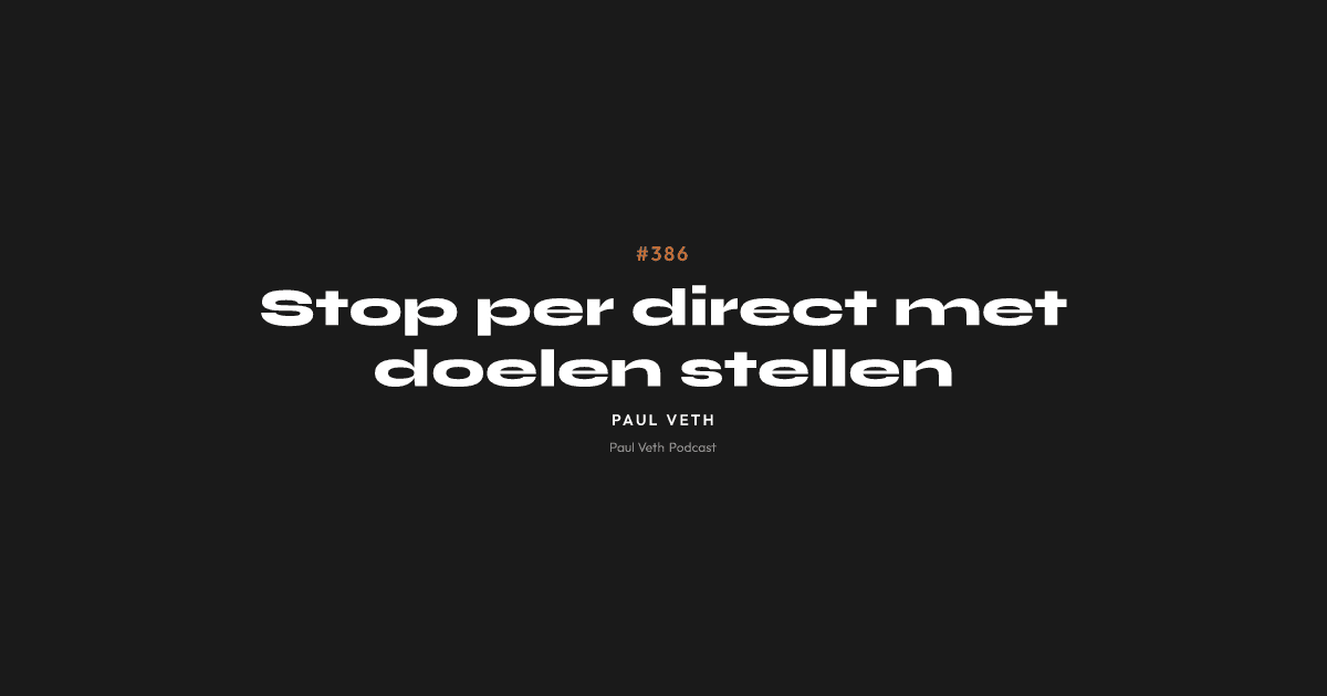Stop per direct met doelen stellen