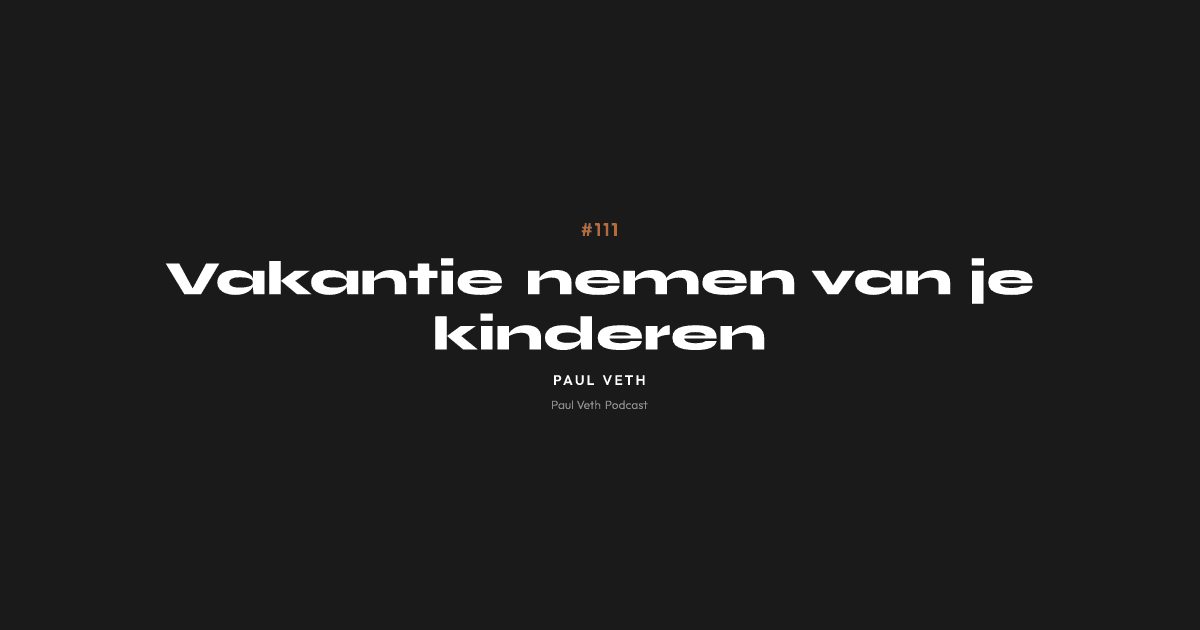 Vakantie nemen van je kinderen
