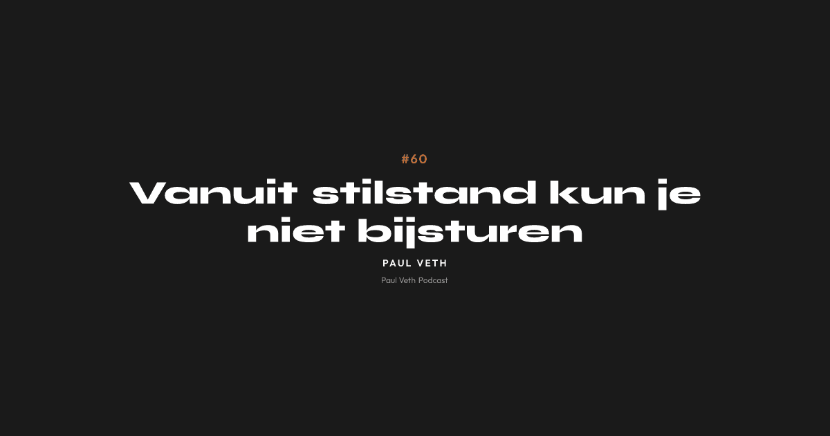 Vanuit stilstand kun je niet bijsturen