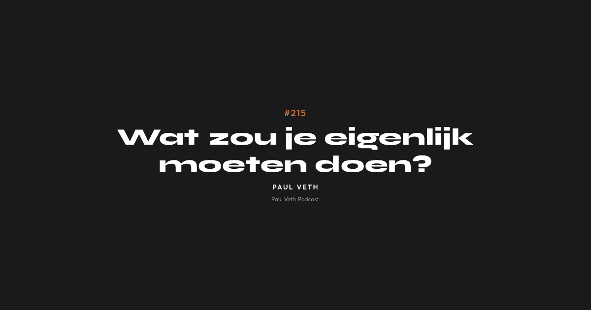 Wat zou je eigenlijk moeten doen?